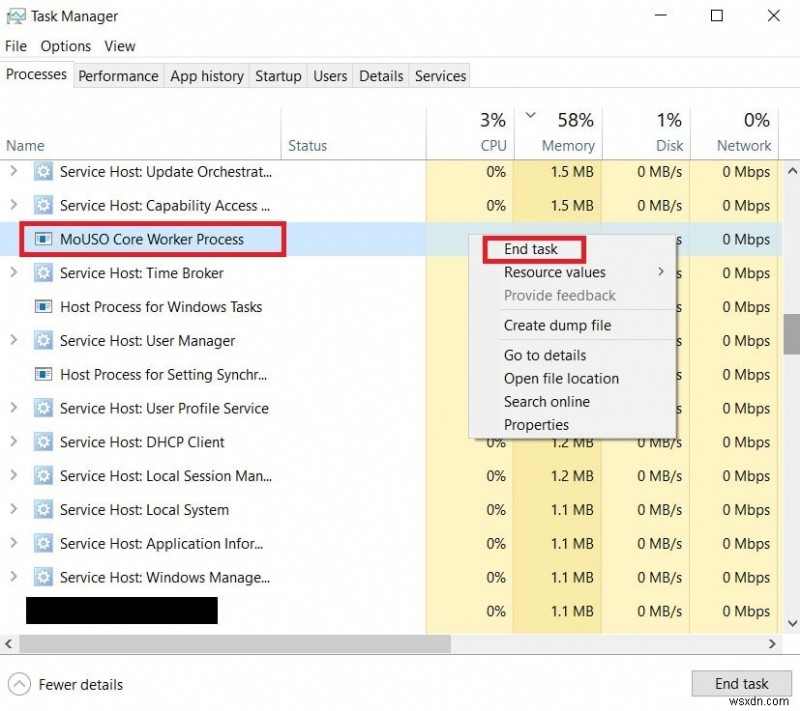 Fix MoUSO Core Worker Process in Windows 10