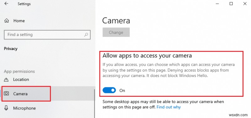 Fix Camera In Use by Another App in Windows 10