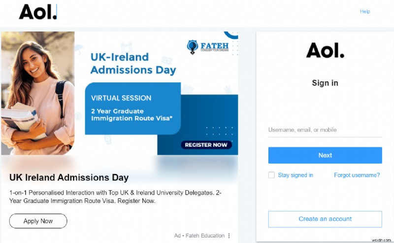 How to Login to AOL Mail in Windows 10