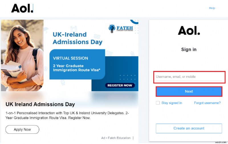 How to Login to AOL Mail in Windows 10