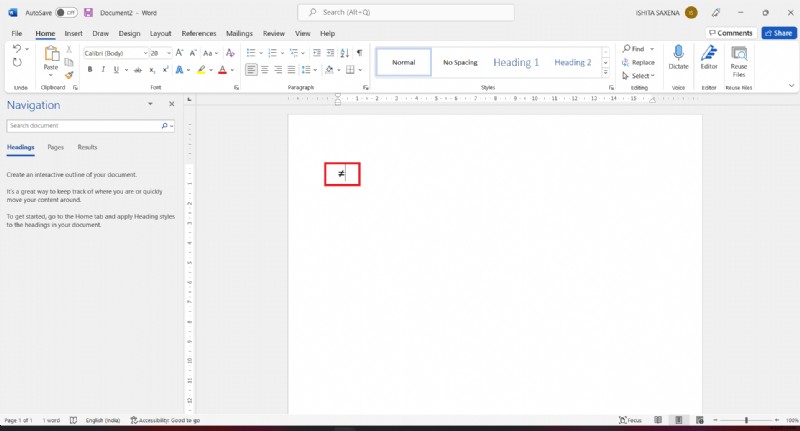 How to Type Does Not Equal Sign in Windows 10