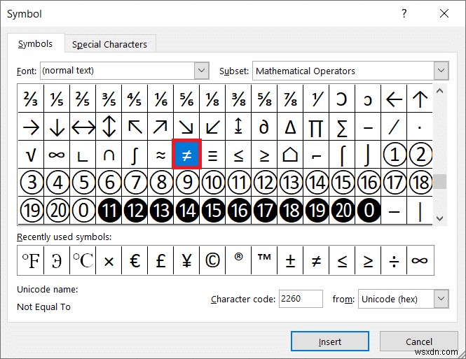 How to Type Does Not Equal Sign in Windows 10