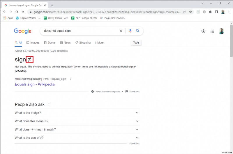 How to Type Does Not Equal Sign in Windows 10