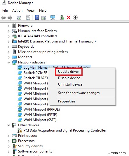 Fix Hamachi VPN Error in Windows 10