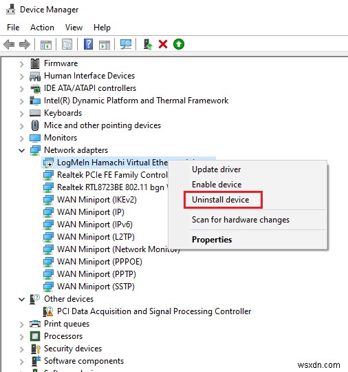 Fix Hamachi VPN Error in Windows 10