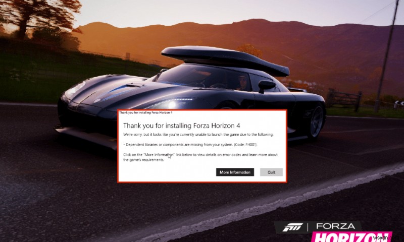 Fix Forza Horizon 4 FH001 in Windows 10