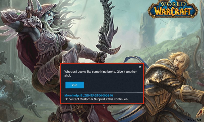 Fix Can’t Update World of Warcraft BLZBNTAGT00000840 Error