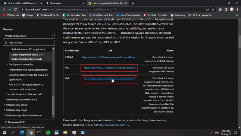 Fix Dropbox Error 400 Message in Windows 10