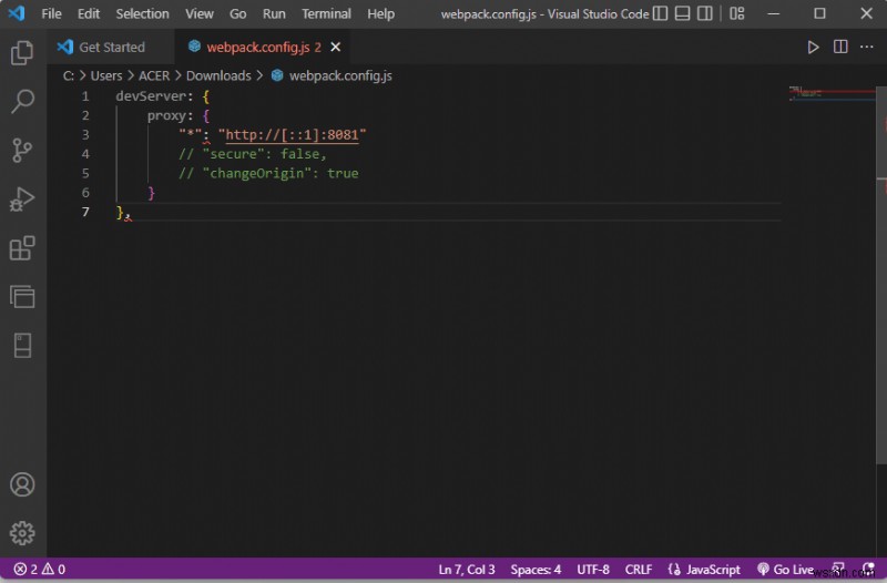 Fix Error Occurred While Trying to Proxy Request