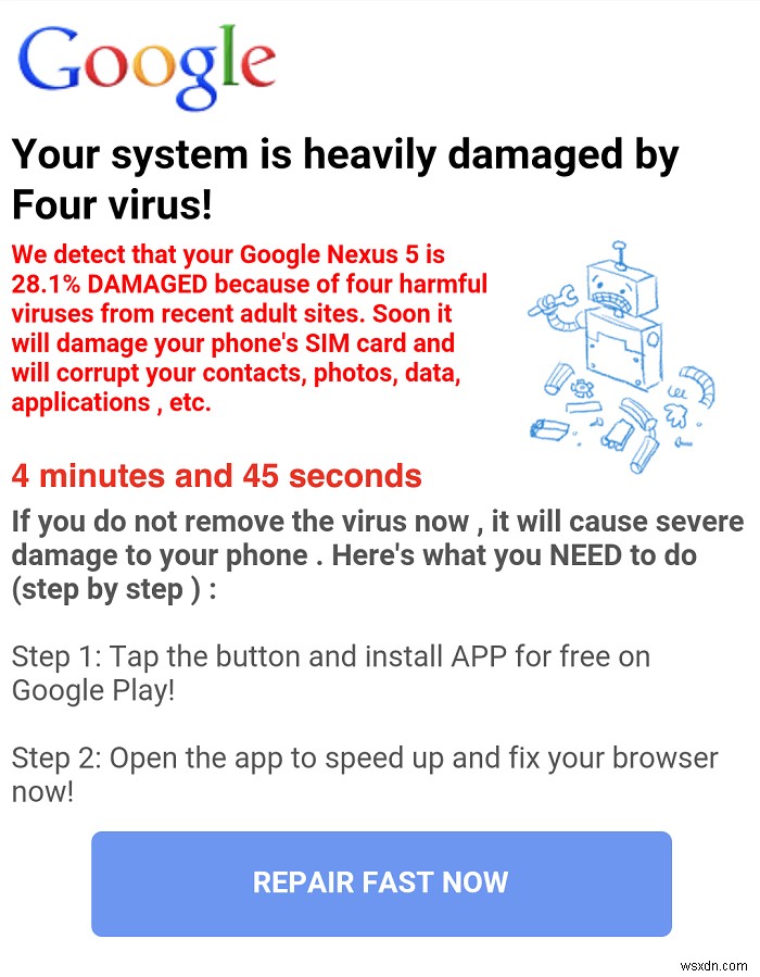 Fix Your System Is Heavily Damaged By Four Virus