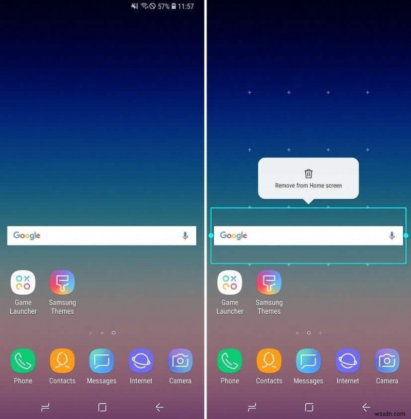 Remove the Google Search bar from Android Homescreen