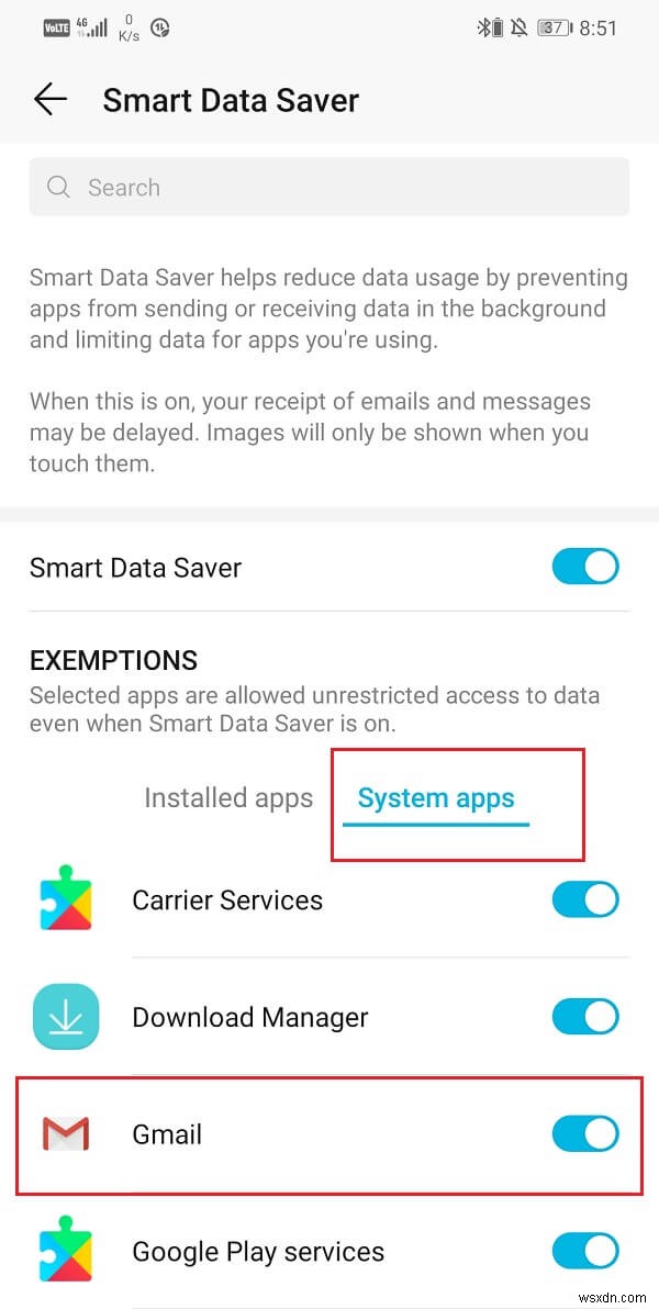 Fix Gmail app is not syncing on Android