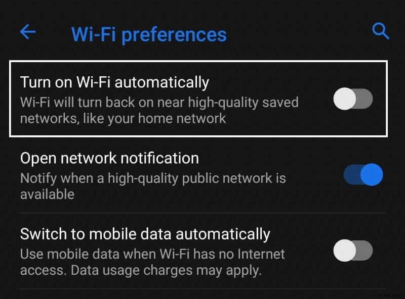 How to Stop WiFi Turn On Automatically on Android