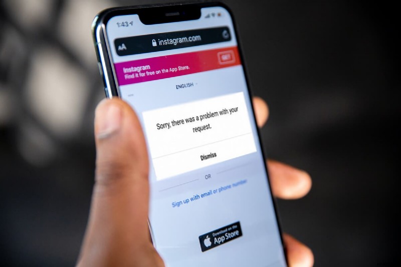 Fix Sorry there was a problem with your request on Instagram