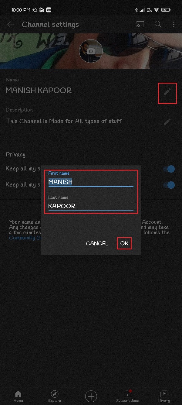 How to Change Your YouTube Channel Name
