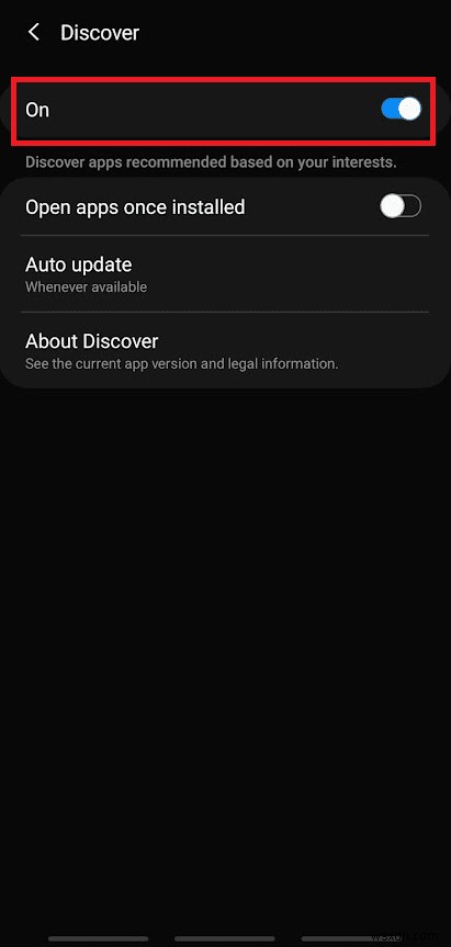 How to Disable Samsung Discover Option From App Screen