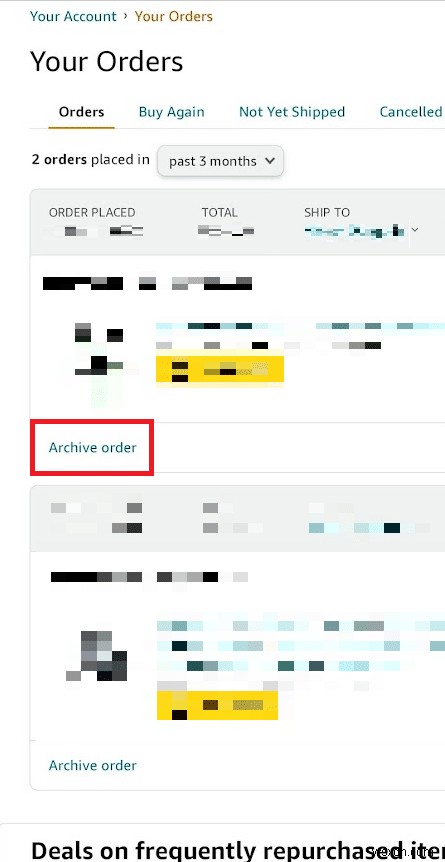 How to Archive Orders on Amazon App