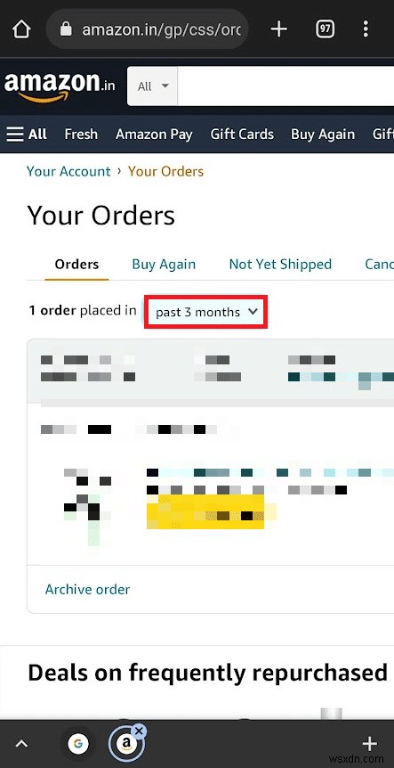 How to Archive Orders on Amazon App