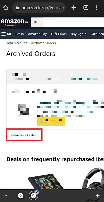 How to Archive Orders on Amazon App