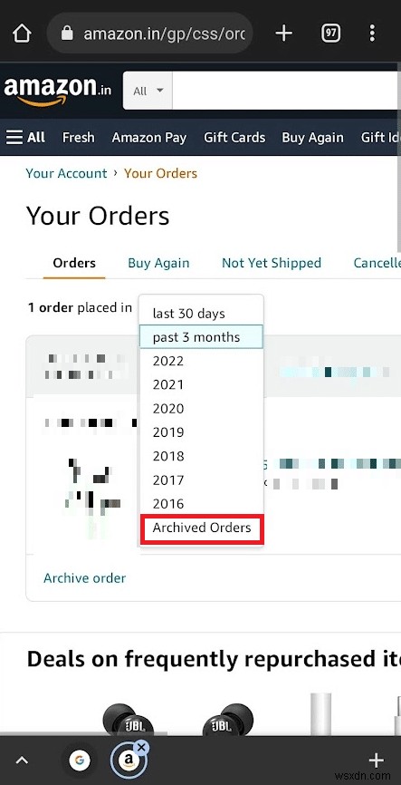 How to Archive Orders on Amazon App