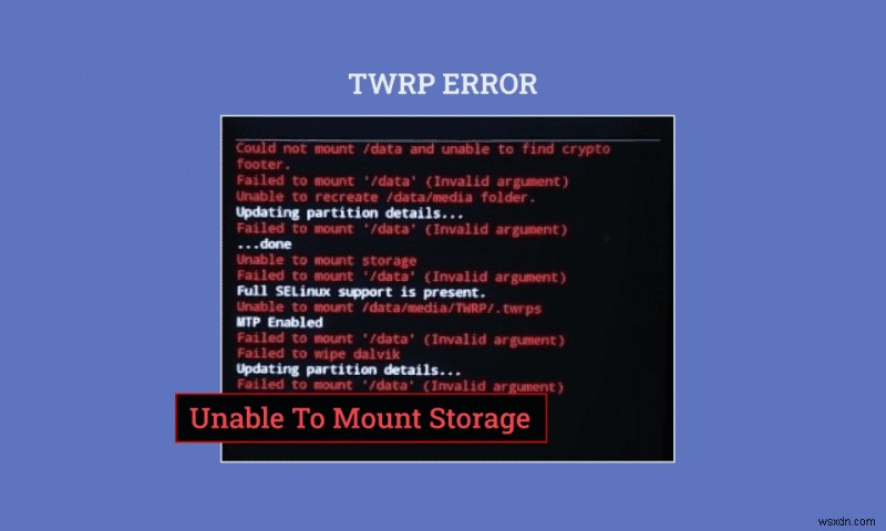 Fix Unable to Mount Storage TWRP on Android