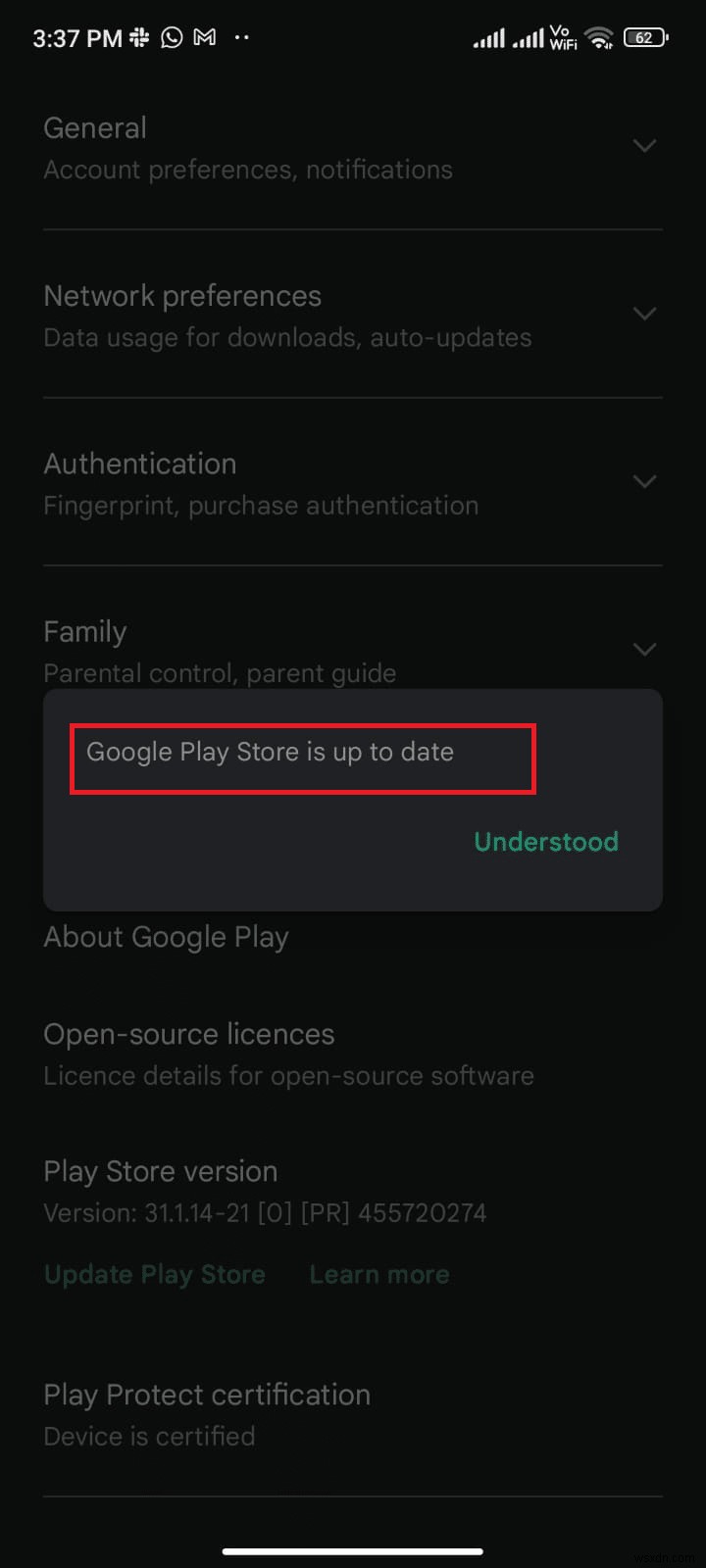 Fix Google Play Store Error Checking for Updates