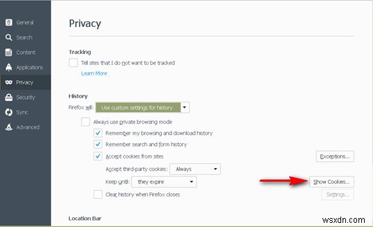 Quick Way to Clear Cookies Firefox on Windows 10