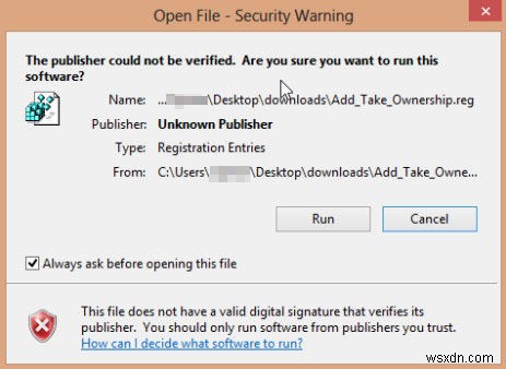 How to Add Take Ownership to Context Menu in Windows 8.1/8