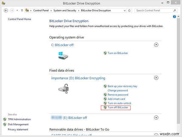 How to Disable BitLocker on Windows 8.1/8