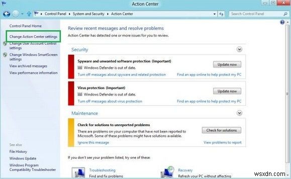 How Do I Disable Error Reporting in Windows 8