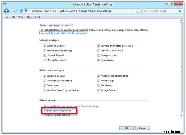 How Do I Disable Error Reporting in Windows 8