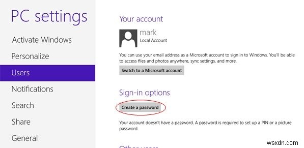 How to create password to protect your Windows 8