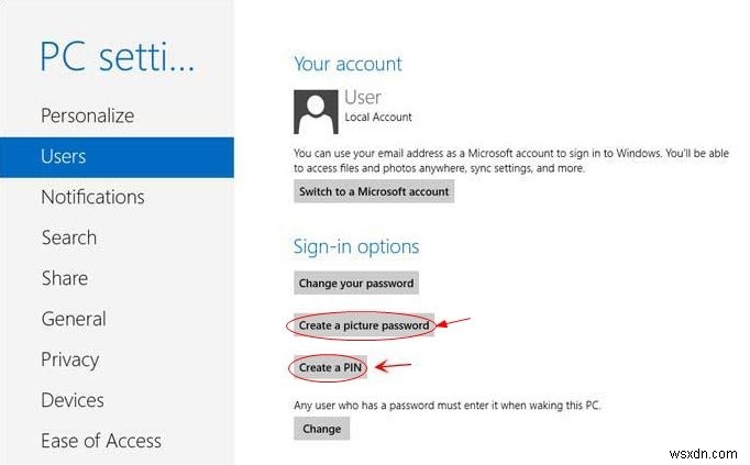 How to create password to protect your Windows 8