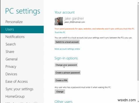 How to Change Your Logon Password in Windows 8