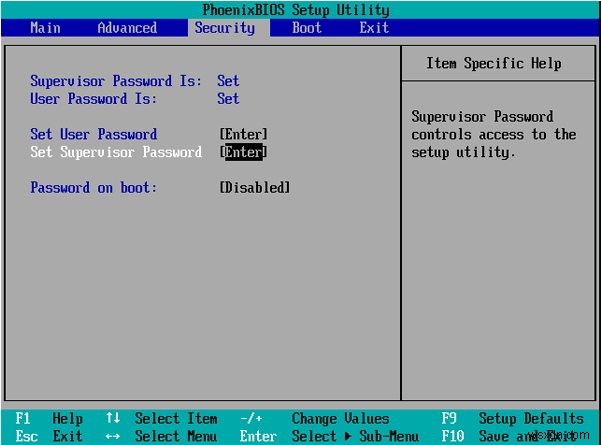 Quick Way to Reset or Remove Supervisor Password on Windows 7