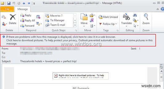 How to Enable Pictures Download in Outlook Email Messages.