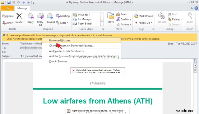 How to Enable Pictures Download in Outlook Email Messages.