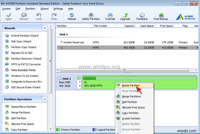 How to Resize Partitions in Windows.