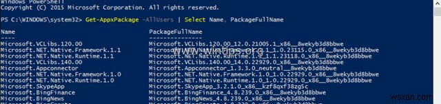 How to view all installed Apps & Packages in Windows 10, 8.1, 8 from PowerShell.
