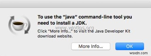FIX: To use the java command-line tool you need to install a JDK (MAC OS X)