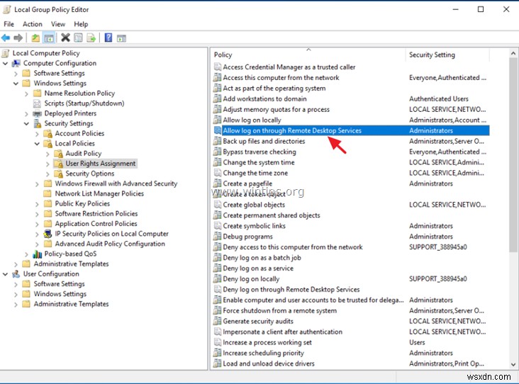 FIX: To sign in remotely, you need the right to sign in through Remote Desktop Services – Server 2016 (Solved)