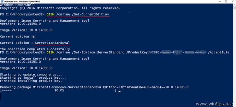 How to Convert Server 2016 Evaluation to Licensed Version.