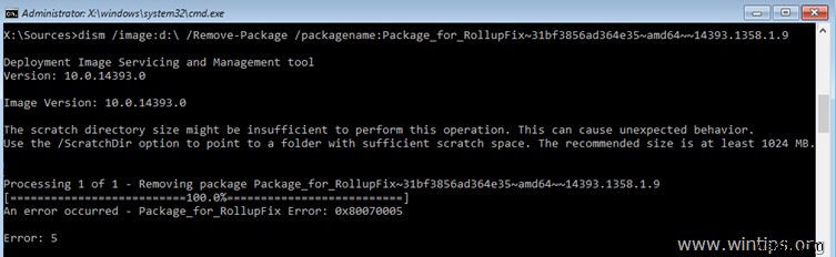FIX DISM Error: The scratch directory size might be insufficient to perform this operation.