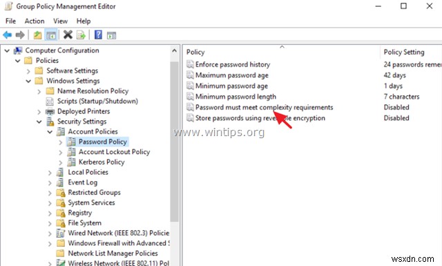 How to Disable Password Complexity requirements on Server 2016.