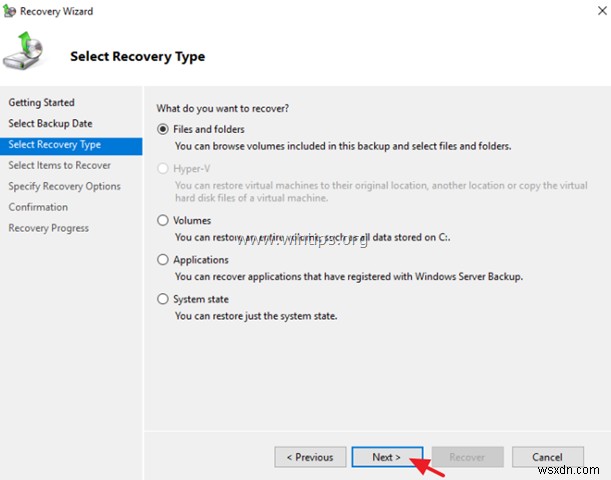 How to Restore Files from Windows Server Backup in Server 2016/2012/2012R2.