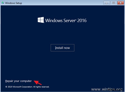 How to Recover Server 2016 from a System Image Backup if Windows Fails to Boot Normally. (Offline Method)
