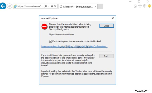 How to Disable Internet Explorer Enhanced Security Configuration in Server 2016