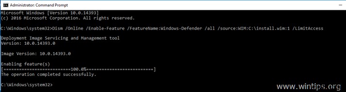 FIX: Windows Defender Feature Installation Failed&ndash;Source files could not be found in Server 2016 (Solved)