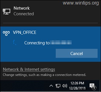FIX: Windows 10 VPN Doesnt Connect from System tray but it Connects from Network Settings.