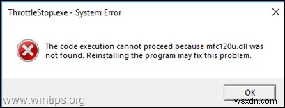 FIX: MFC120U.DLL Was Not Found (Solved)